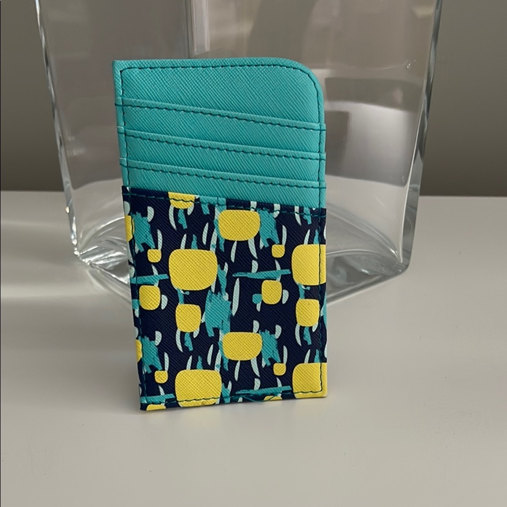Card Holder with Teal/Navy/Yellow Accents **FINAL OFFER**